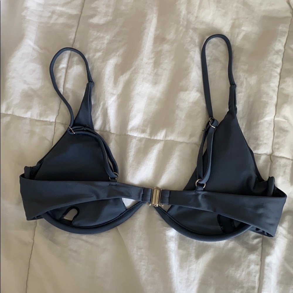 Grey underwire bikini top